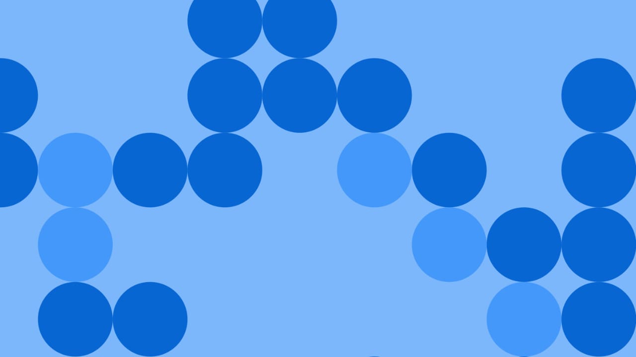 Abstract circles on light blue