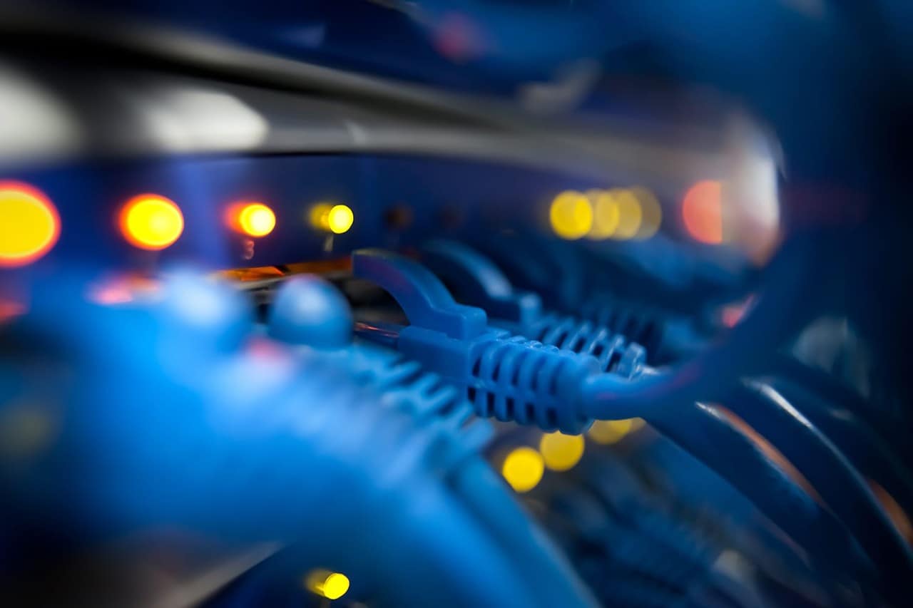 Server panel with lights