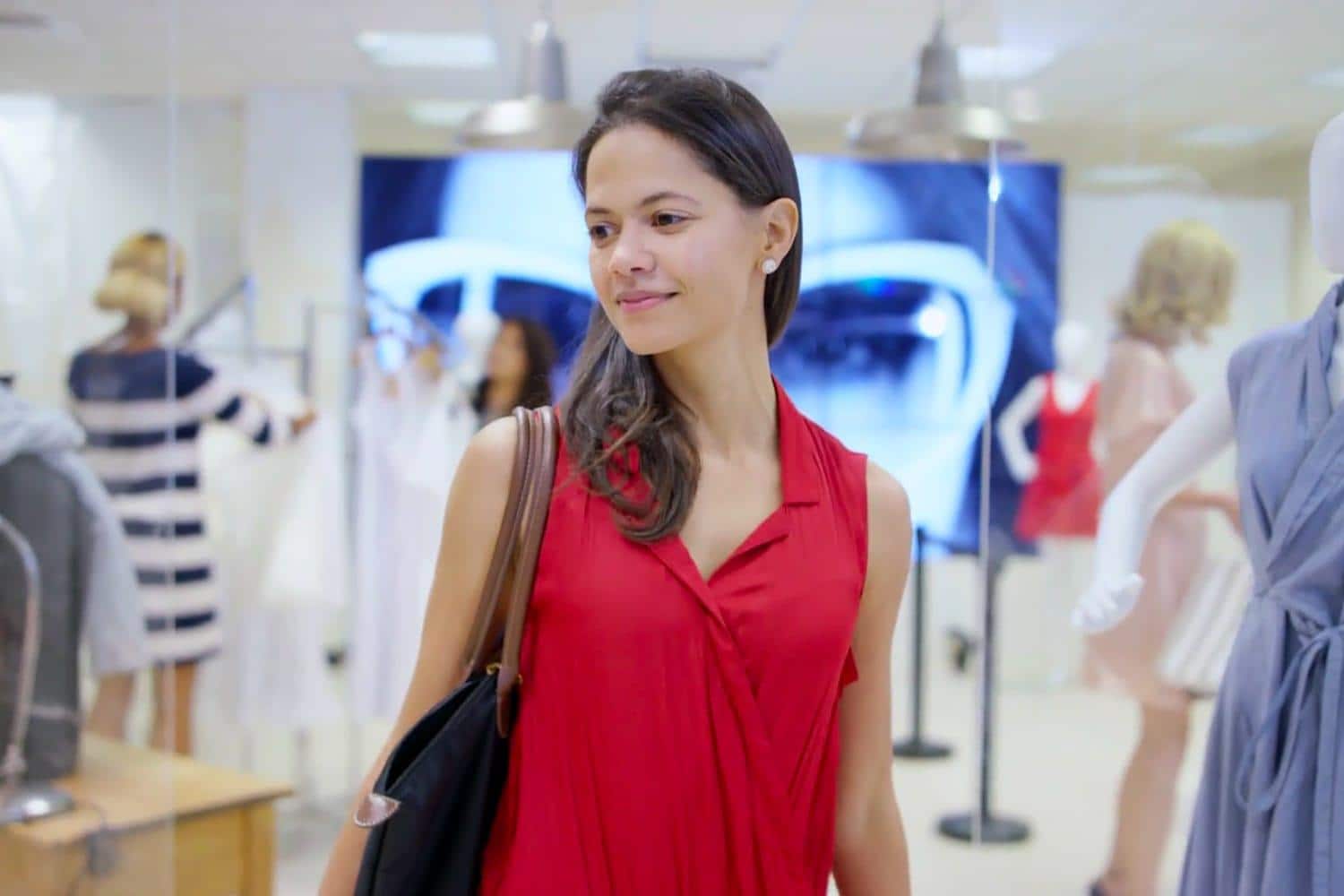 Young female shopping in retail store
