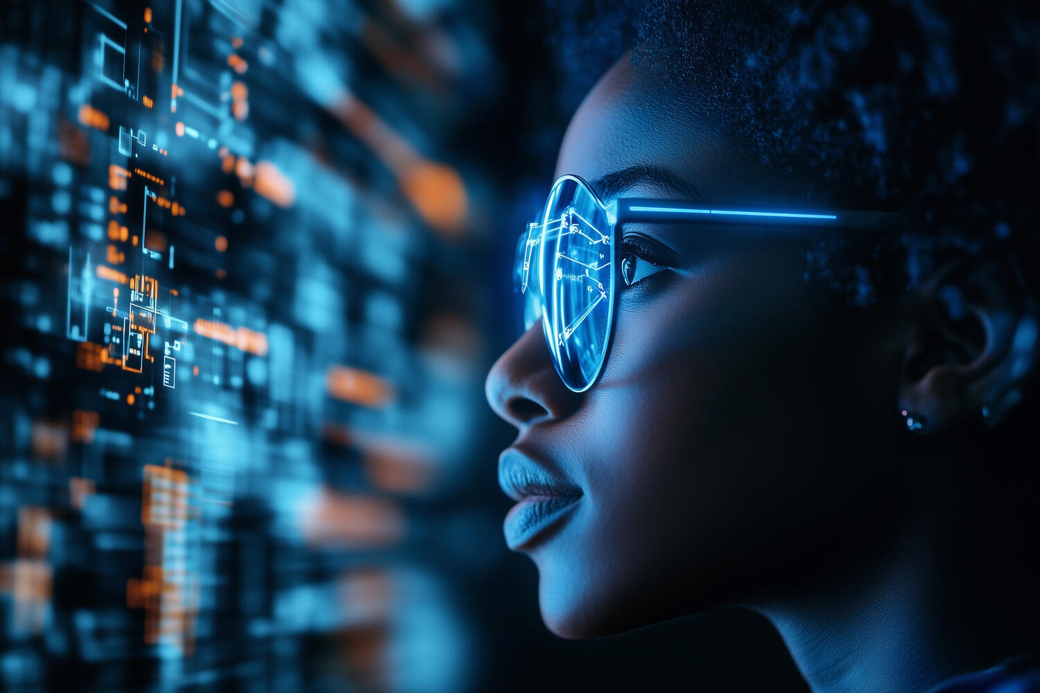 Étudiant afro-américain apprenant à coder et découvrant l'intelligence artificielle