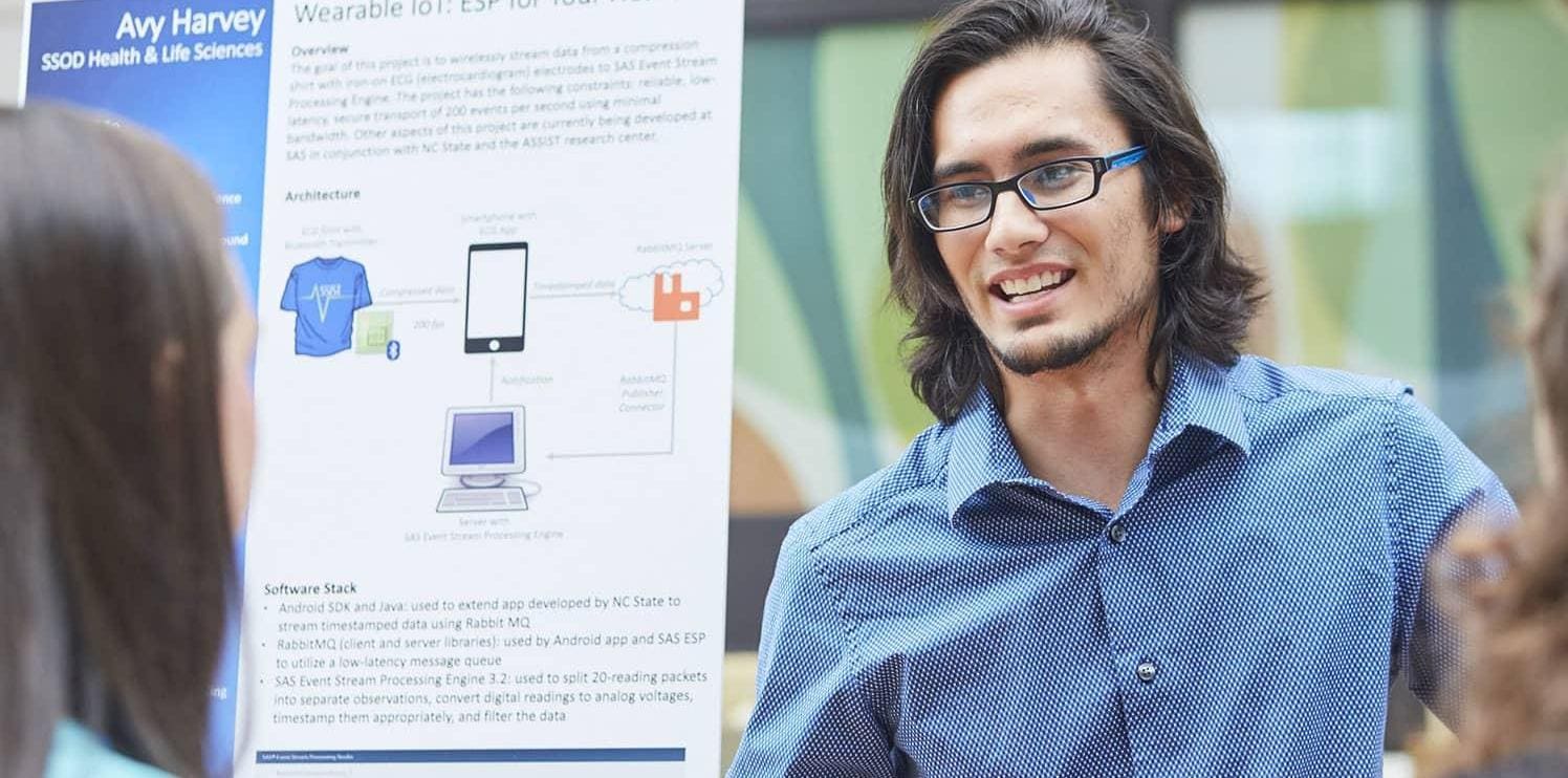 SAS Intern presenting work at 2016 Intern Expo