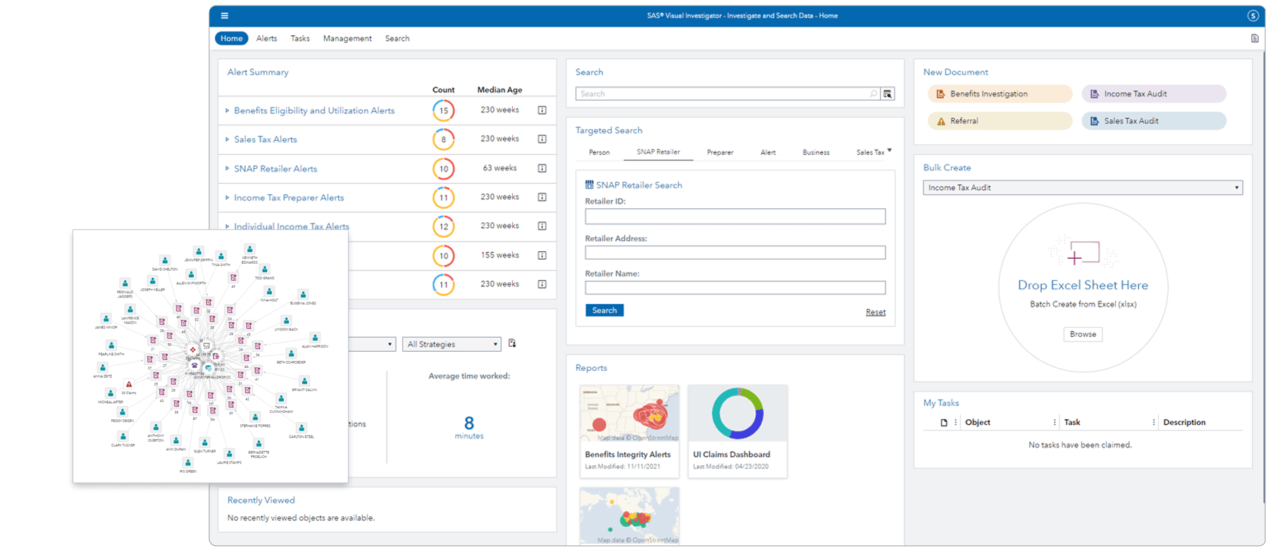 Screenshot of SAS Payment Integrity for Social Benefits with highlight